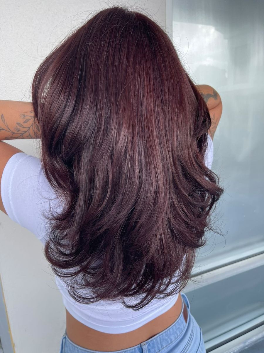Mid-Back Visual Idea — Black Cherry Hair
