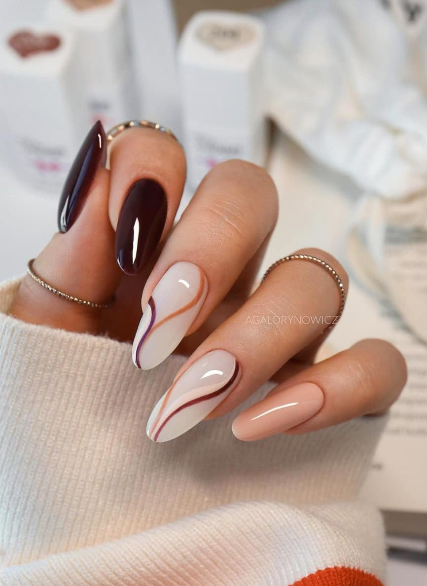 Fall Visual Idea Fall Visual Idea — Line Art Nails