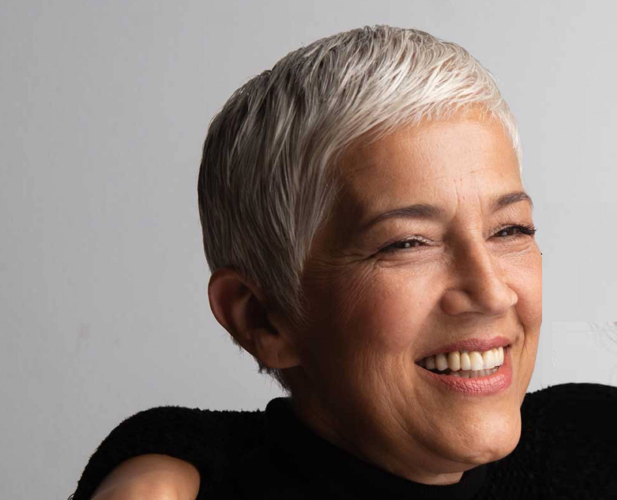 Asymmetrical Silver Layered Pixie Asymmetrical Silver Layered Pixie — Hairstyles for Women Over 50