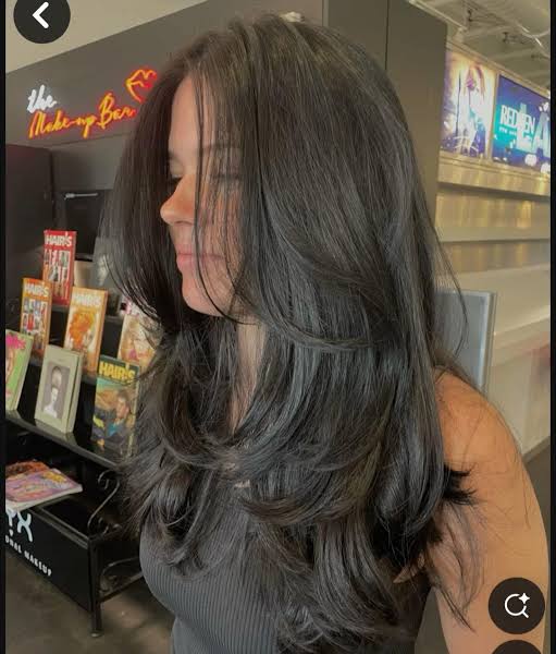 Dark Brown With Soft Face-Framing — Long Layered Hair