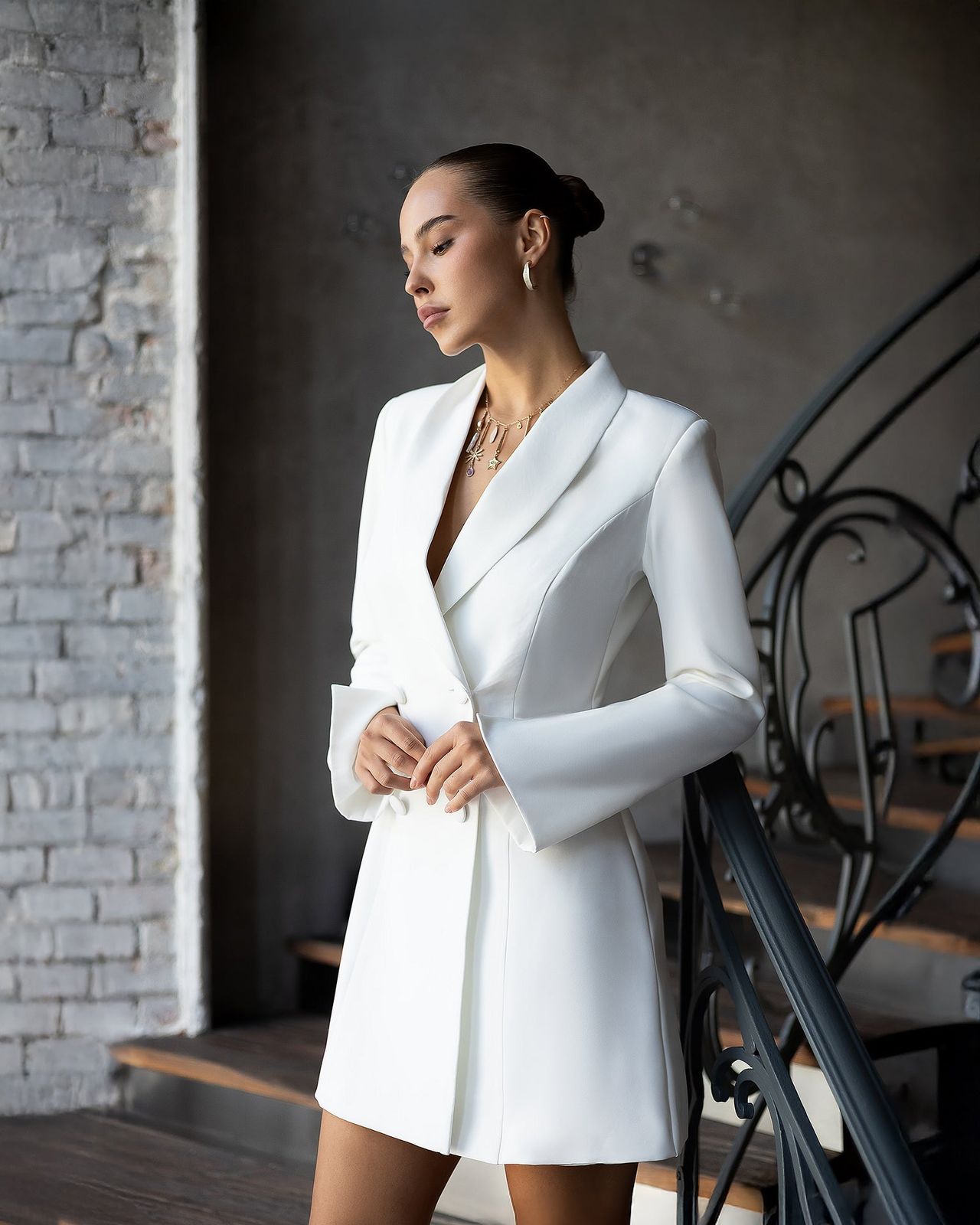 Sharp White Blazer Dress for Events — Blazer Dresses