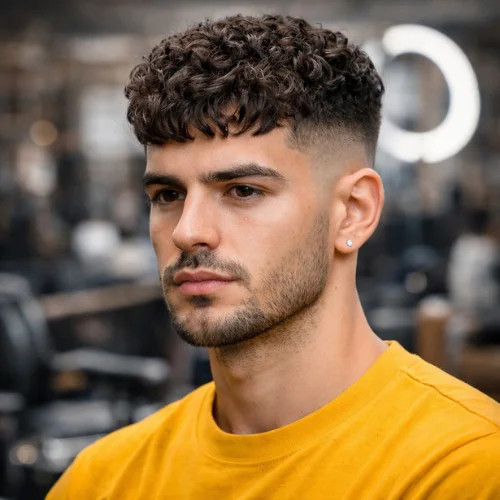 Chin Visual Idea — Curly Hairstyles for Men