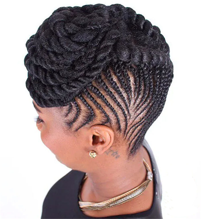 Textured Top Updo With Braided Sides — Loc Updos