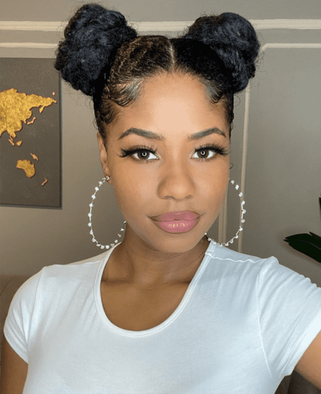 Rounded Coily Black Space Buns Rounded Coily Black Space Buns