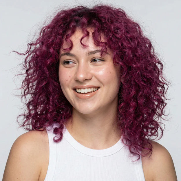 Collarbone Waves With Curtain Bangs Collarbone Waves With Curtain Bangs — Fuchsia Hair