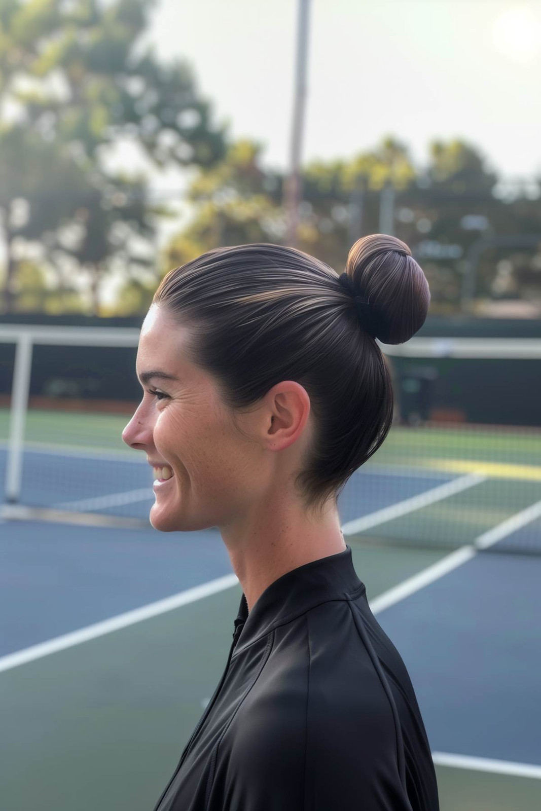 The Perfectly Slicked Chin-Length Bun The Perfectly Slicked Chin-Length Bun — Tennis Hairstyles