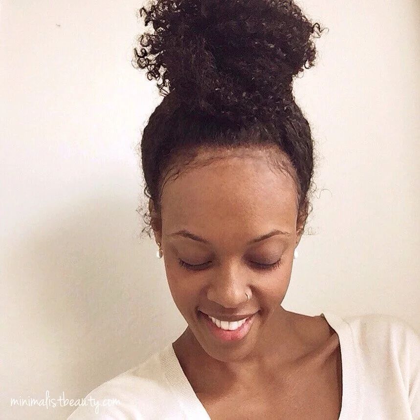 Voluminous Coily Black Top Knot Voluminous Coily Black Top Knot