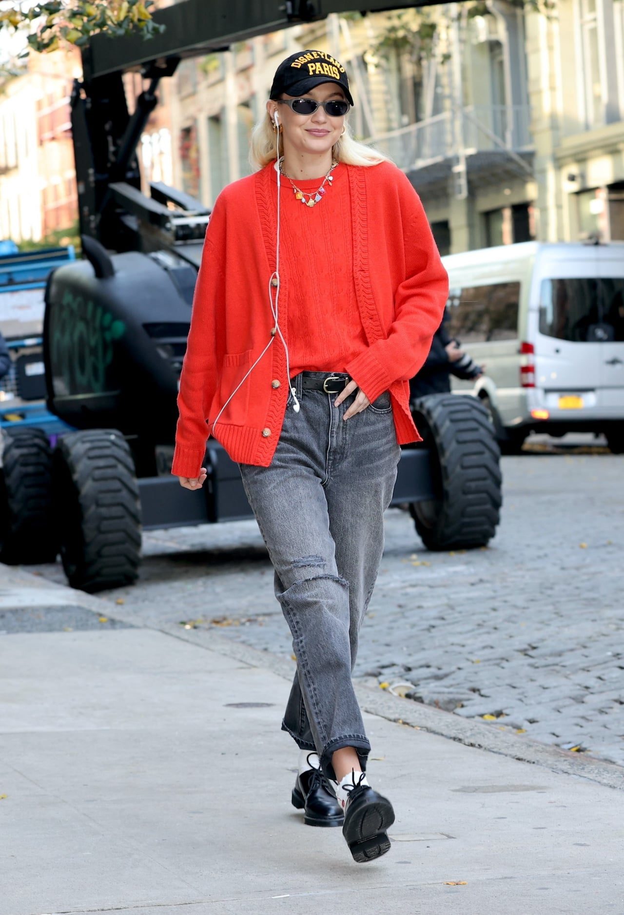 Layered Red Knitwear and Distressed Jeans for Urban Street Style — Red Outfits