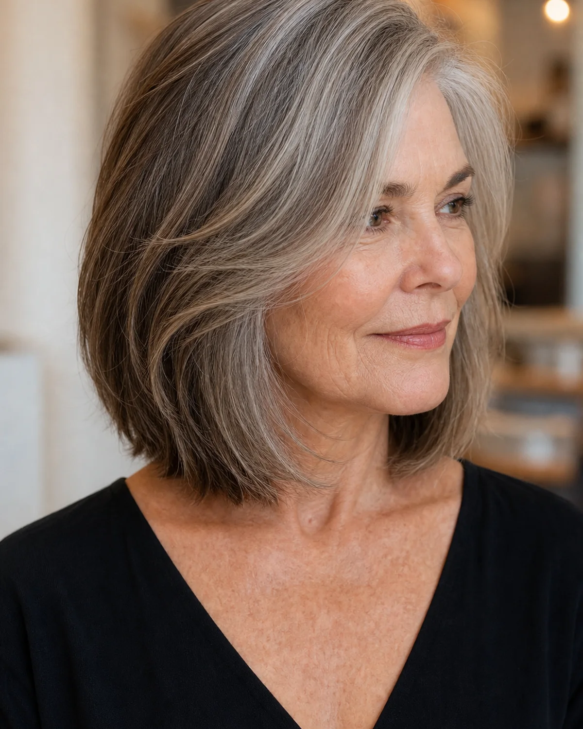 Collarbone Length Collarbone Bob With Ash Blonde — Hairstyles for Women Over 60