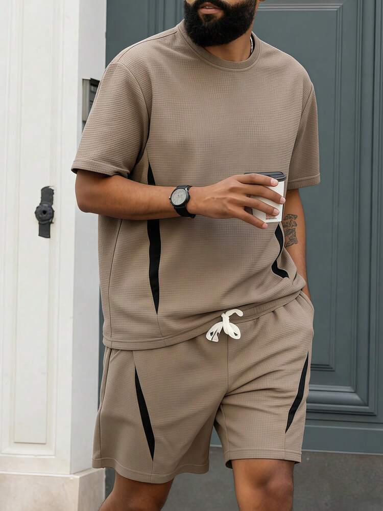 Matching Waffle Knit Set: Y2K Comfort Coord Matching Waffle Knit Set: Y2K Comfort Coord — Y2K Outfits for Men
