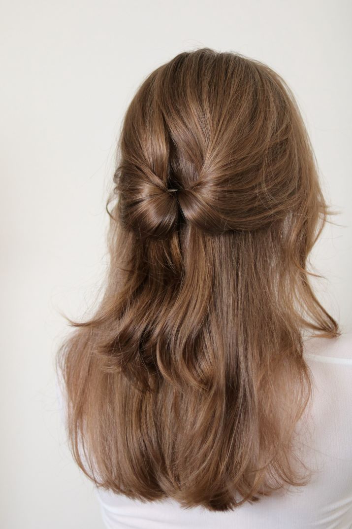 Light Brown Twisted Knot Half Up — Church Hairstyles