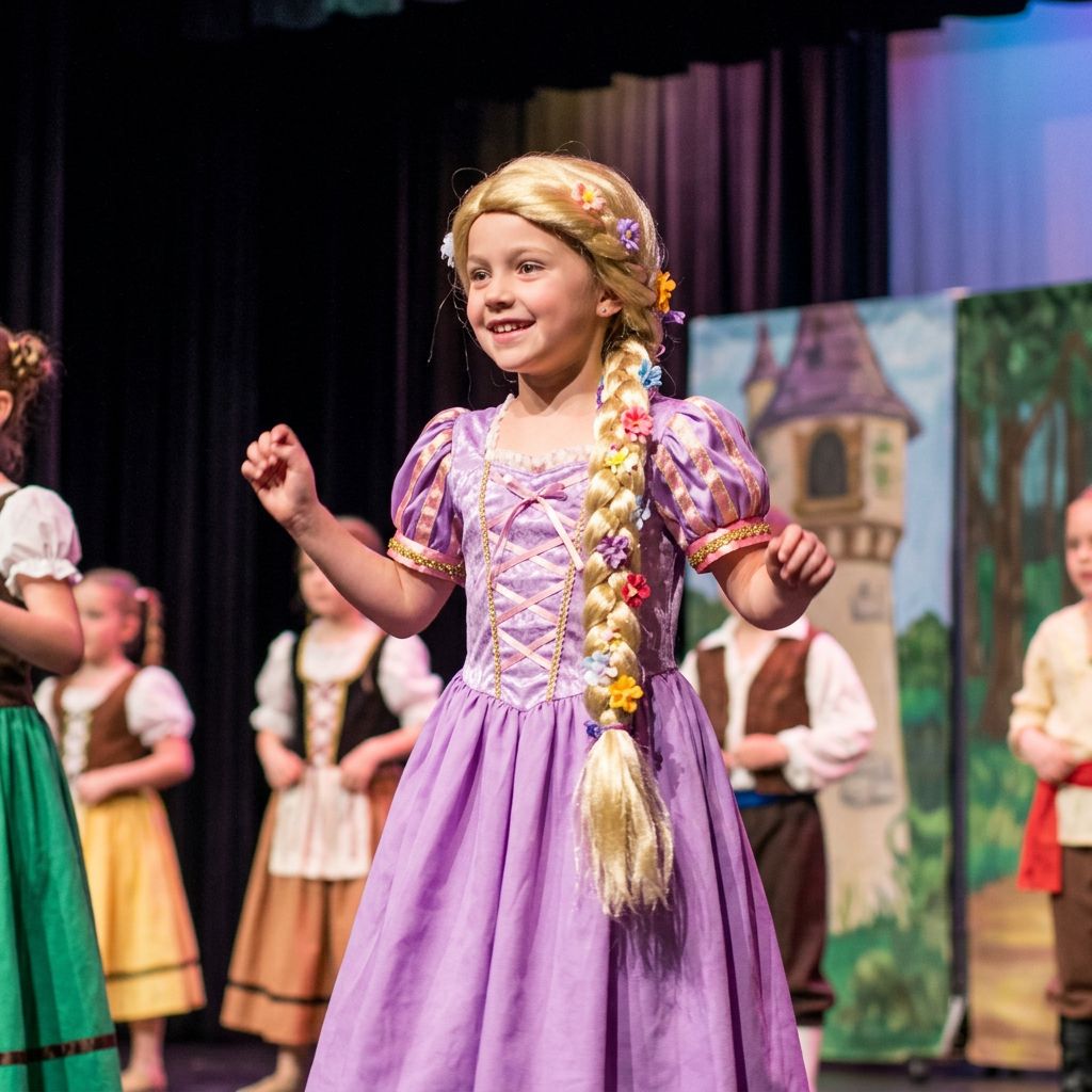 Platinum Braid With Flowers — Dance Recital Hairstyles