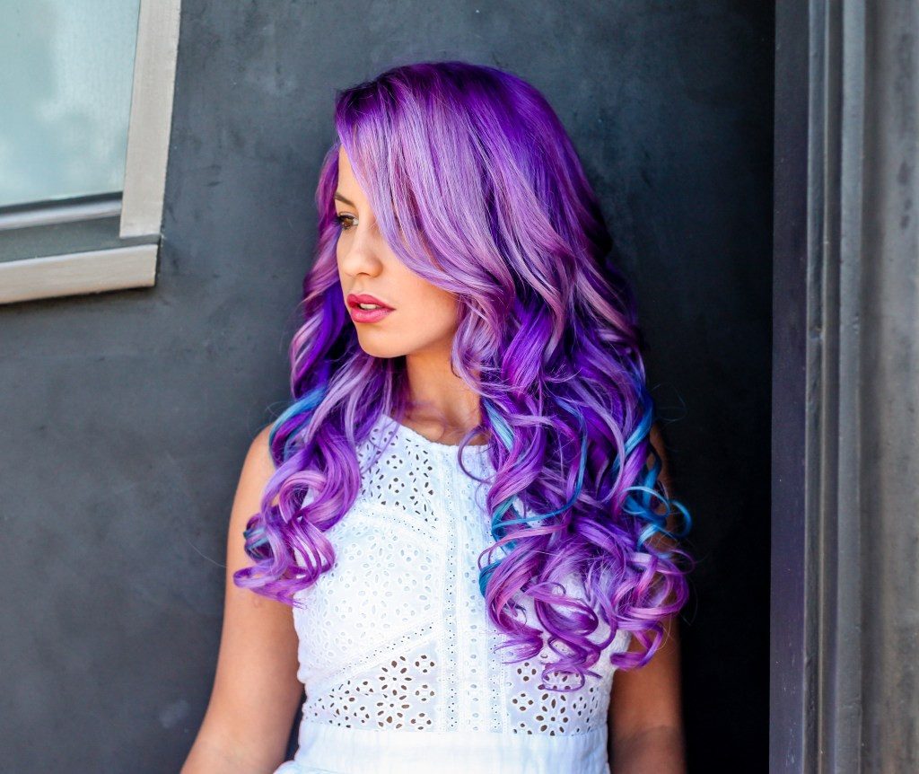 Purple Base With Blue and Pink Highlights Purple Base With Blue and Pink Highlights — Unicorn Hair