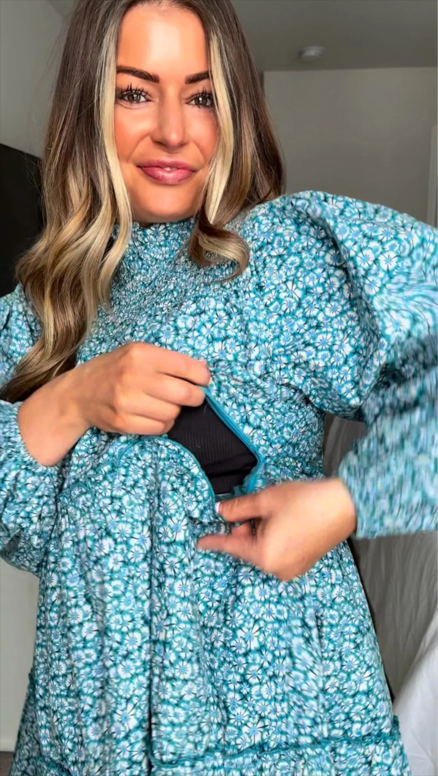 Floral Print Dress with Zippered Nursing Access — Nursing Friendly Dresses