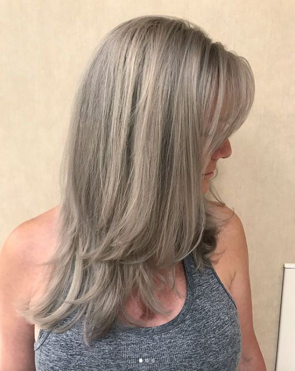 Ash Blonde With Prominent Silver and Gray Ash Blonde With Prominent Silver and Gray — Hair Color to Hide Gray