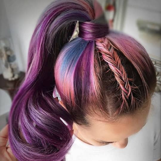 Thick High Ponytail With Fishtail Braid Thick High Ponytail With Fishtail Braid — Homecoming Updos