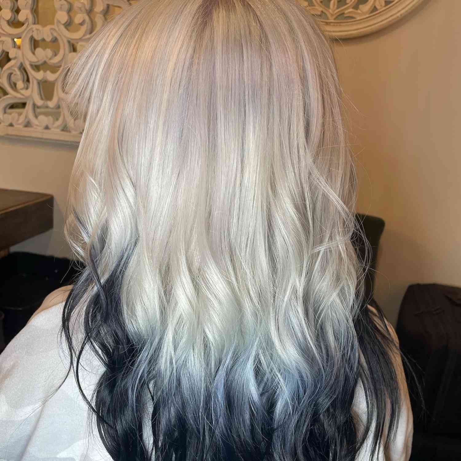 Black to Platinum Blonde Ombré Black to Platinum Blonde Ombré — Black and Blonde Hair