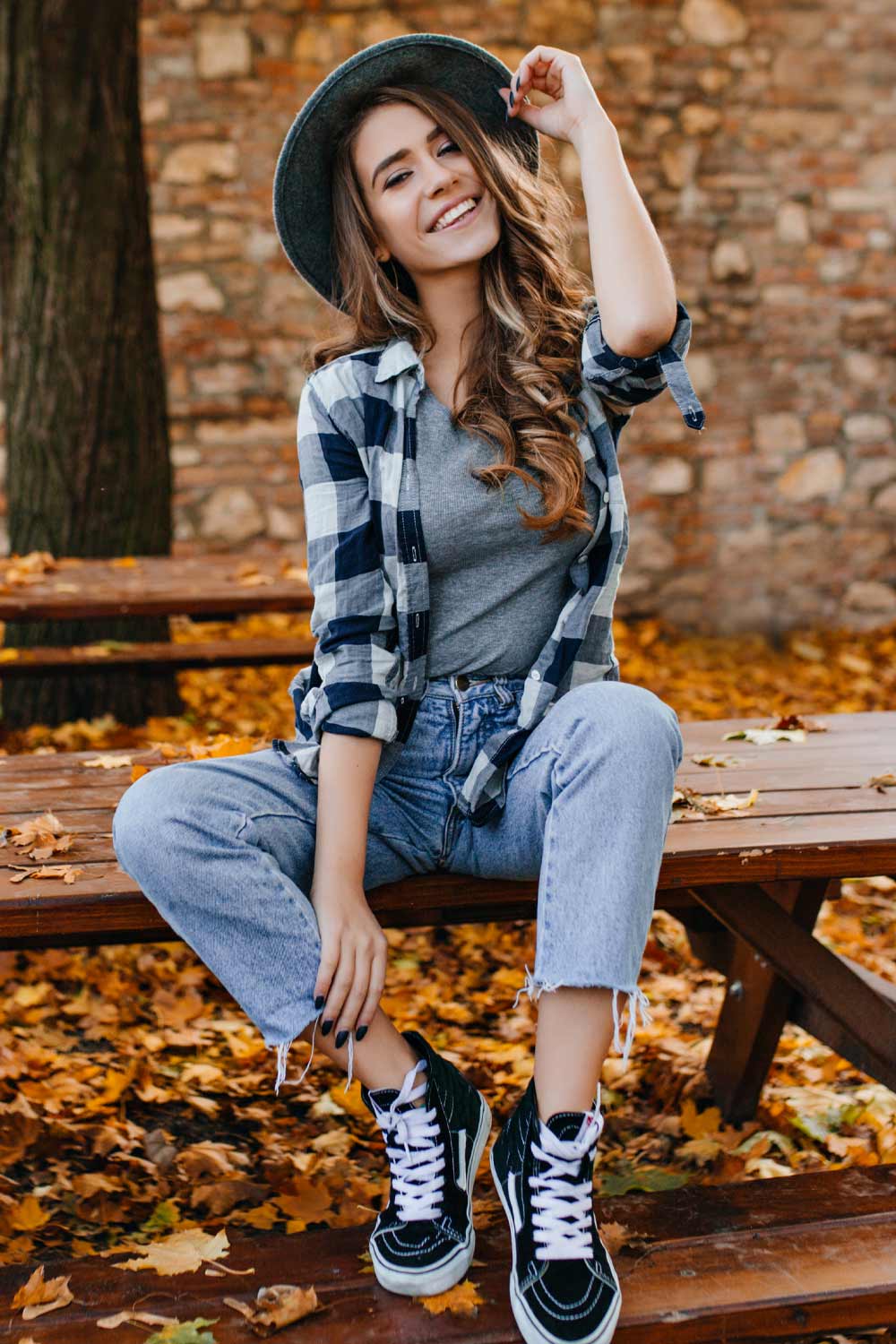 Blue and White Plaid Flannel Over a Grey Tee with Jeans — Flannel Outfits