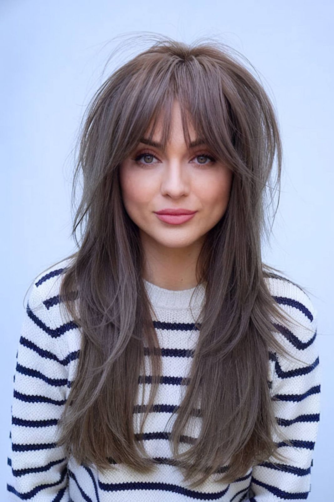 Ash Brown Shag With Straight Texture Ash Brown Shag With Straight Texture — Long Shag