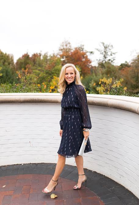 Metallic Navy Dress for Evening Elegance — Dallas Outfits
