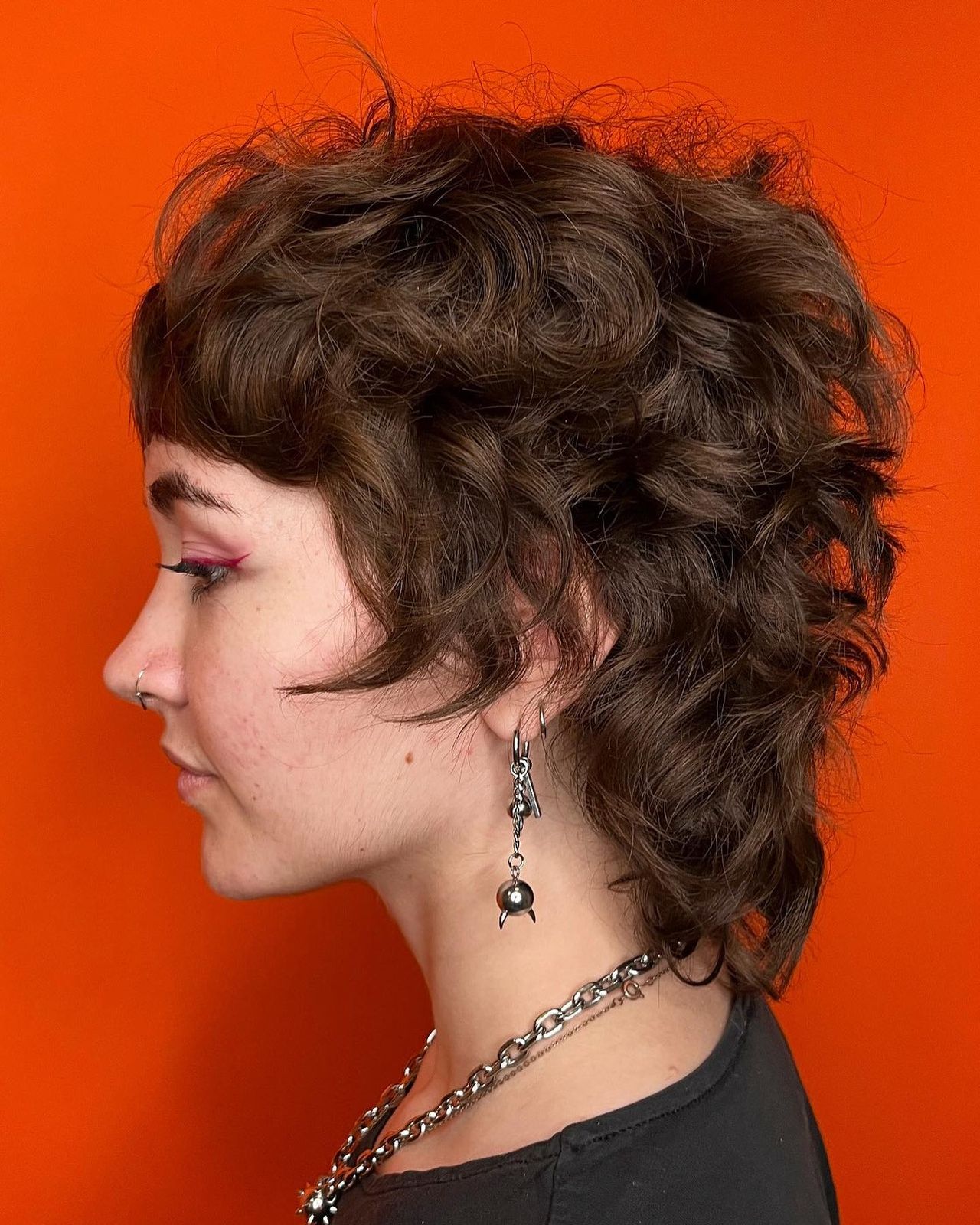 Dark Brown Shag With Volume — Curly Shag