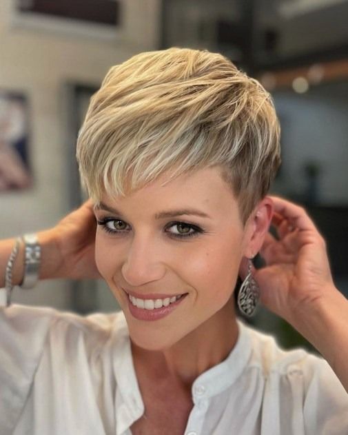 Ash Blonde Visual Idea Ash Blonde Visual Idea — Pixie with Bangs
