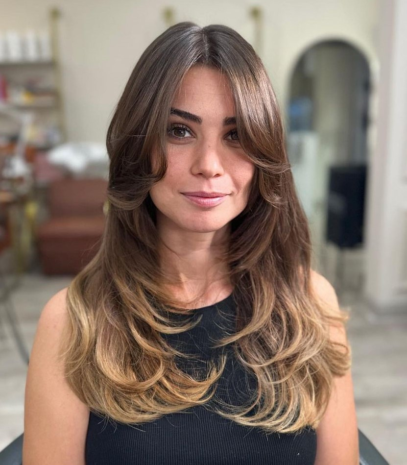 Dark Brown With Subtle Ombre Visual Idea — Hairstyles for Square Faces