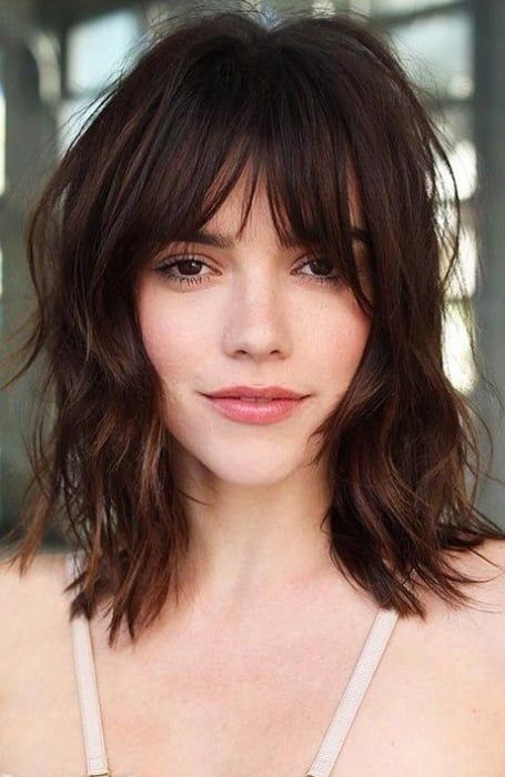 Collarbone Shaggy Wolf Cut With Waves — Wolf Cut Medium Hair