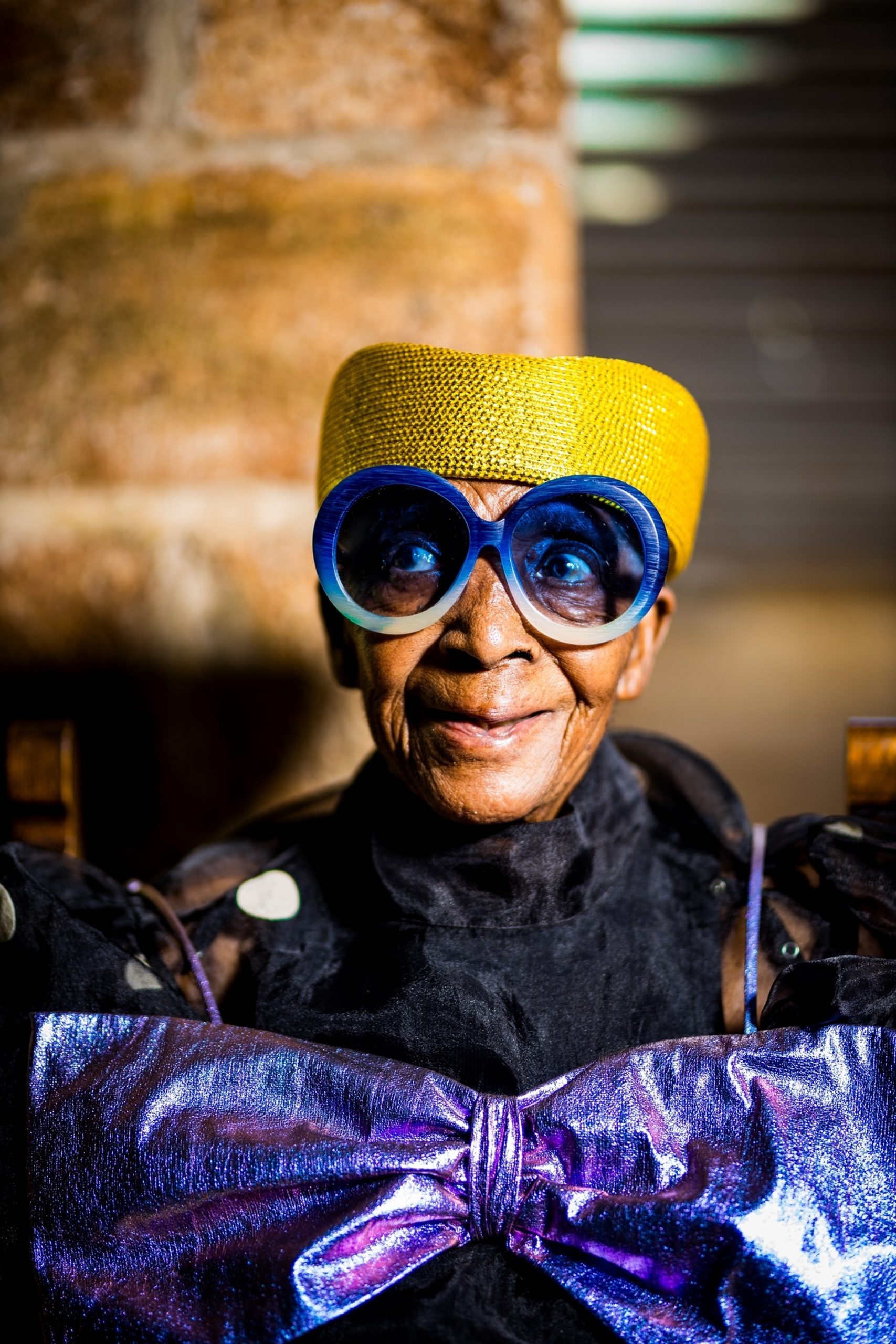 Bold Headpiece: Black Top with Purple Bow and Blue Sunglasses Bold Headpiece: Black Top with Purple Bow and Blue Sunglasses — Chola Outfits