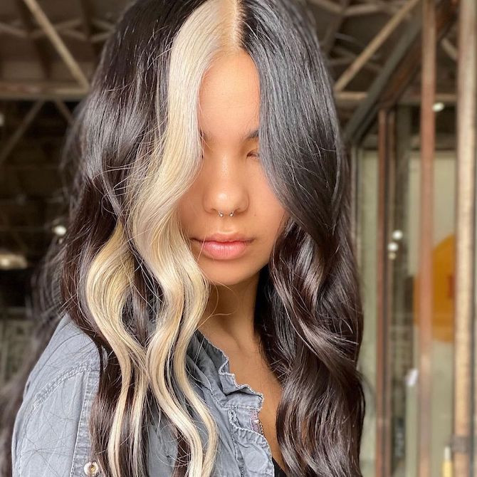 Black Base With Striking Blonde Highlights