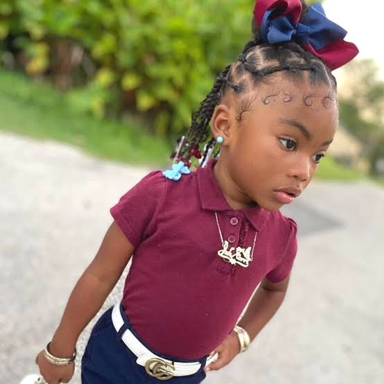 Braids With Curly Baby Hairs And Flower Accents Braids With Curly Baby Hairs And Flower Accents — Little Black Girl Hairstyles