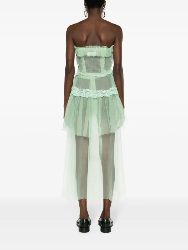 Ethereal Evening: Mint Green Corset Dress with Tulle Layers Ethereal Evening: Mint Green Corset Dress with Tulle Layers — Corset Dress Outfits