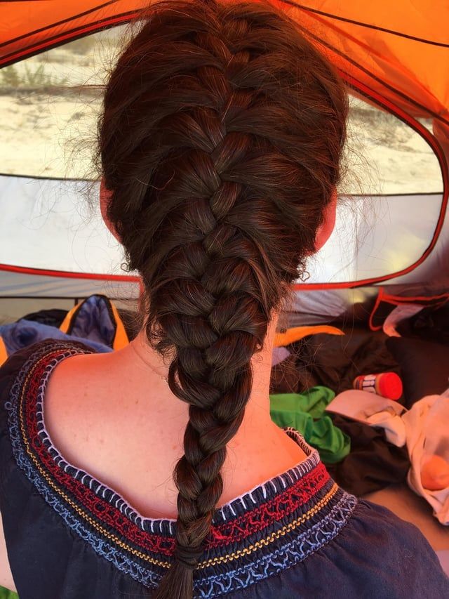 Neat French Braid for Mid-Back Neat French Braid for Mid-Back — Hiking Hairstyles