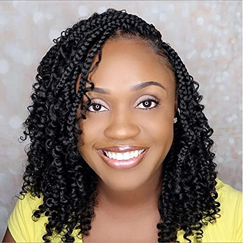 Shoulder Length Black Braids With Curly Texture Shoulder Length Black Braids With Curly Texture — Goddess Box Braids
