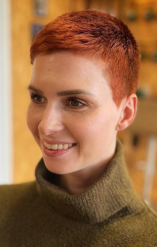 Vibrant Copper Buzz Cut — Buzz Cut for Women