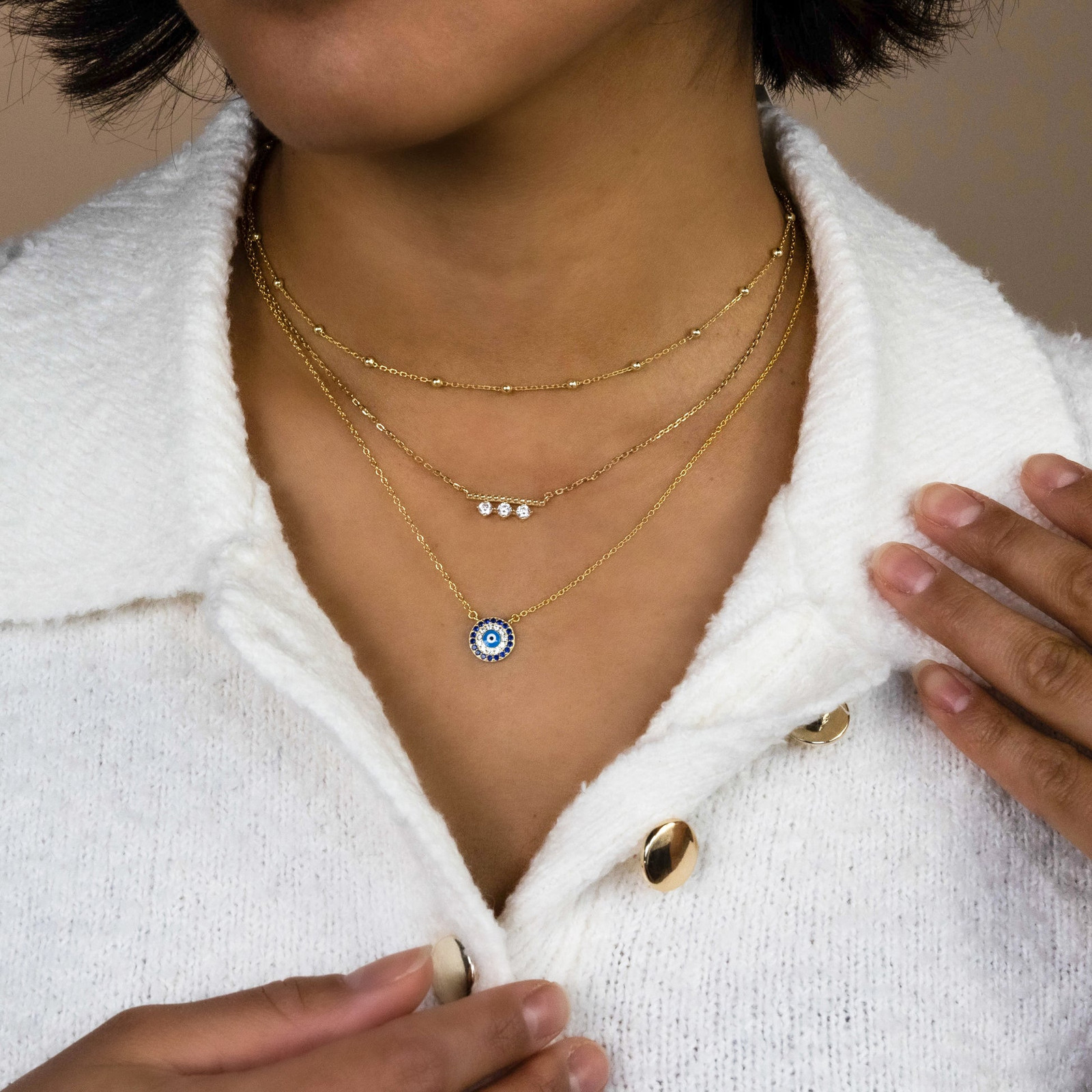 Evil Eye Pendant for Protective Chic — Dainty Gold Necklaces