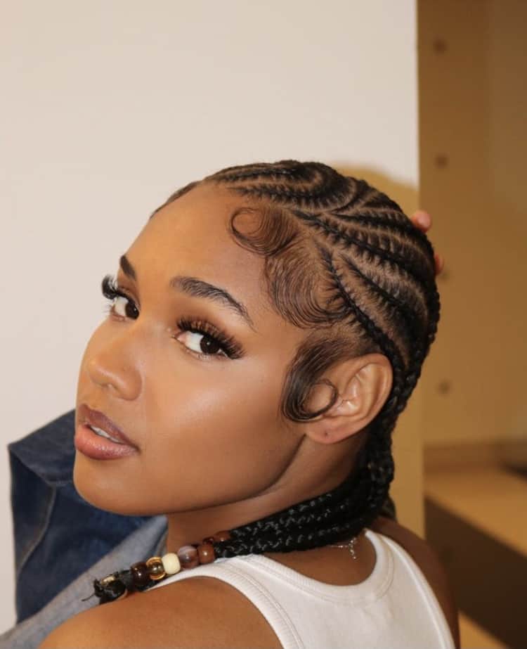 Collarbone Cornrows With Defined Baby Hairs Collarbone Cornrows With Defined Baby Hairs — Alicia Keys Braids