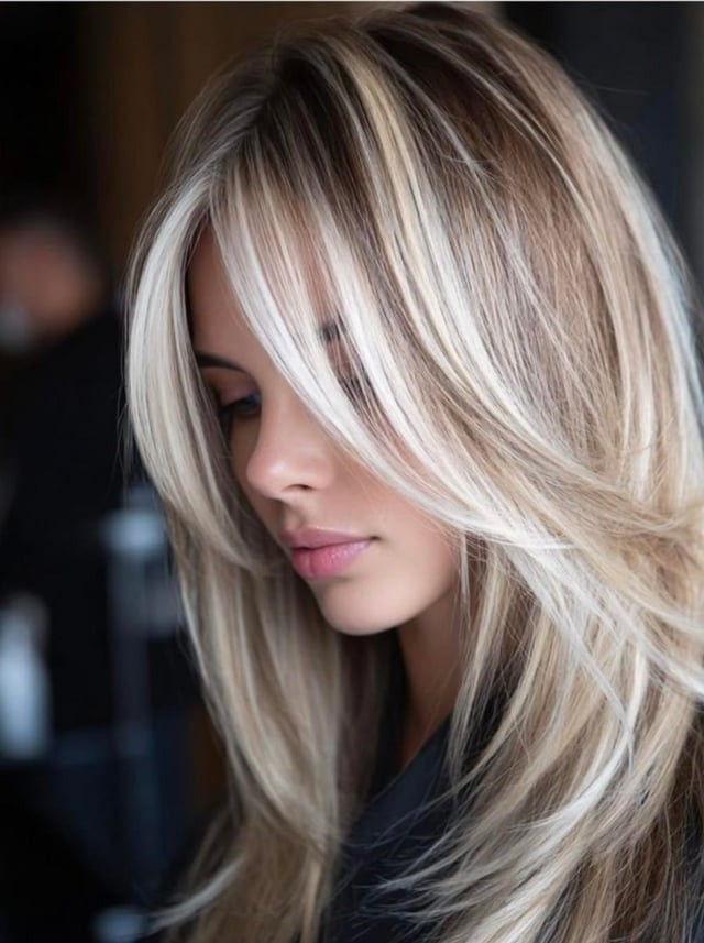 Ash Blonde Balayage With Icy Highlights