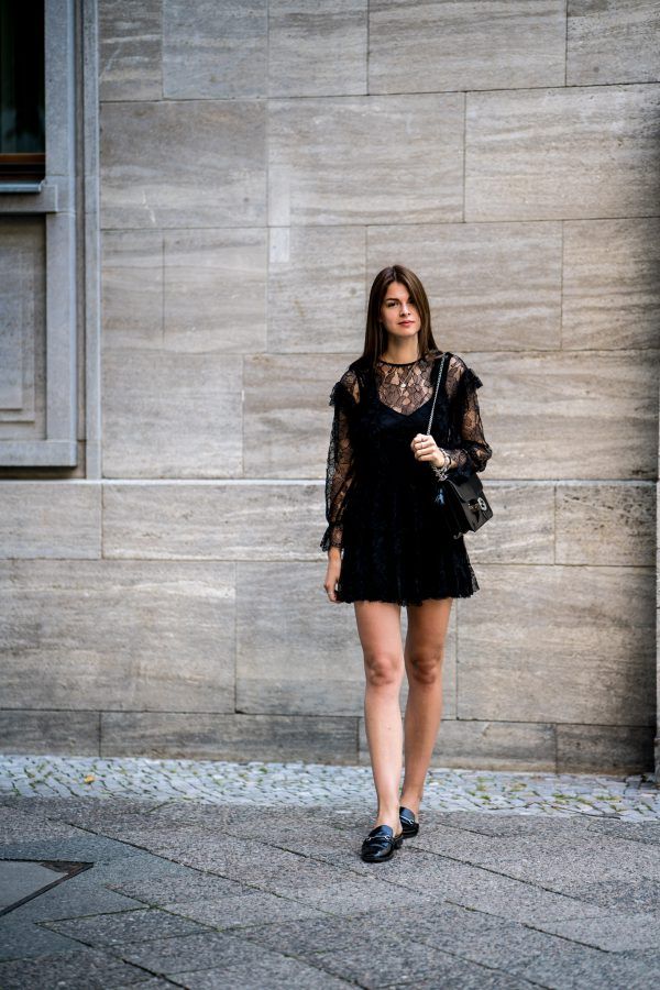 Black Lace Mini: Casual Silhouette — Lace Dress Outfits