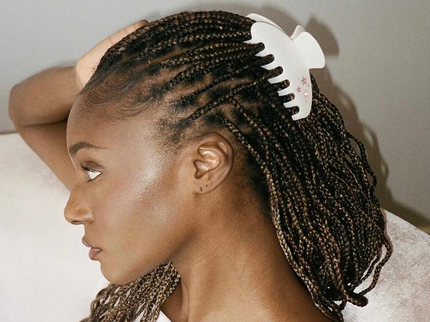 Braided Half-Up With White Clip — Claw Clip Hairstyles