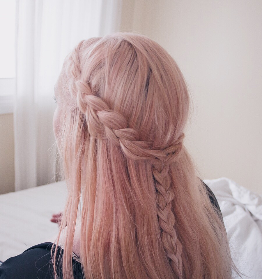 Mid-Back Braids in Light Pink Mid-Back Braids in Light Pink — Light Pink Hair