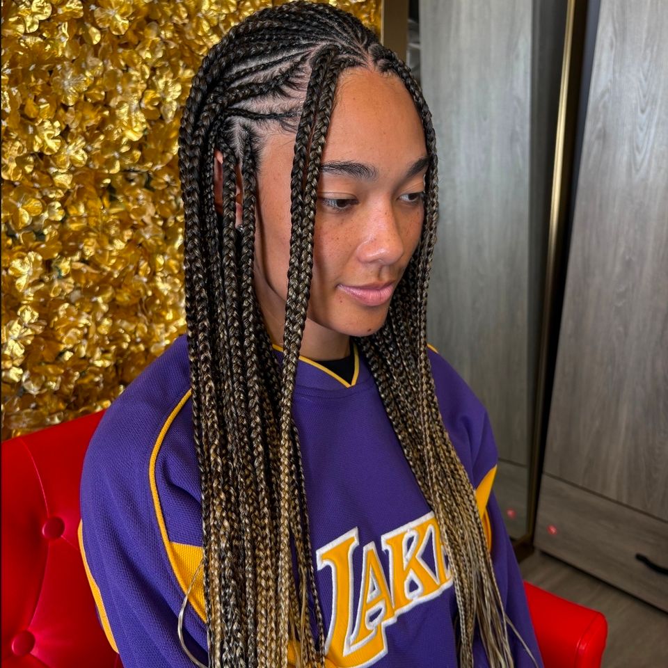 Intricate Braids with Side Part — Feed In Braids