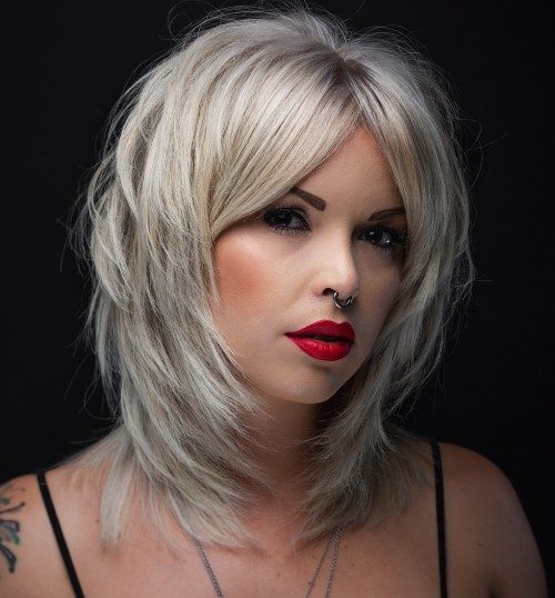 Ash Blonde Shag With Contrasting Roots Ash Blonde Shag With Contrasting Roots — Shag Haircut