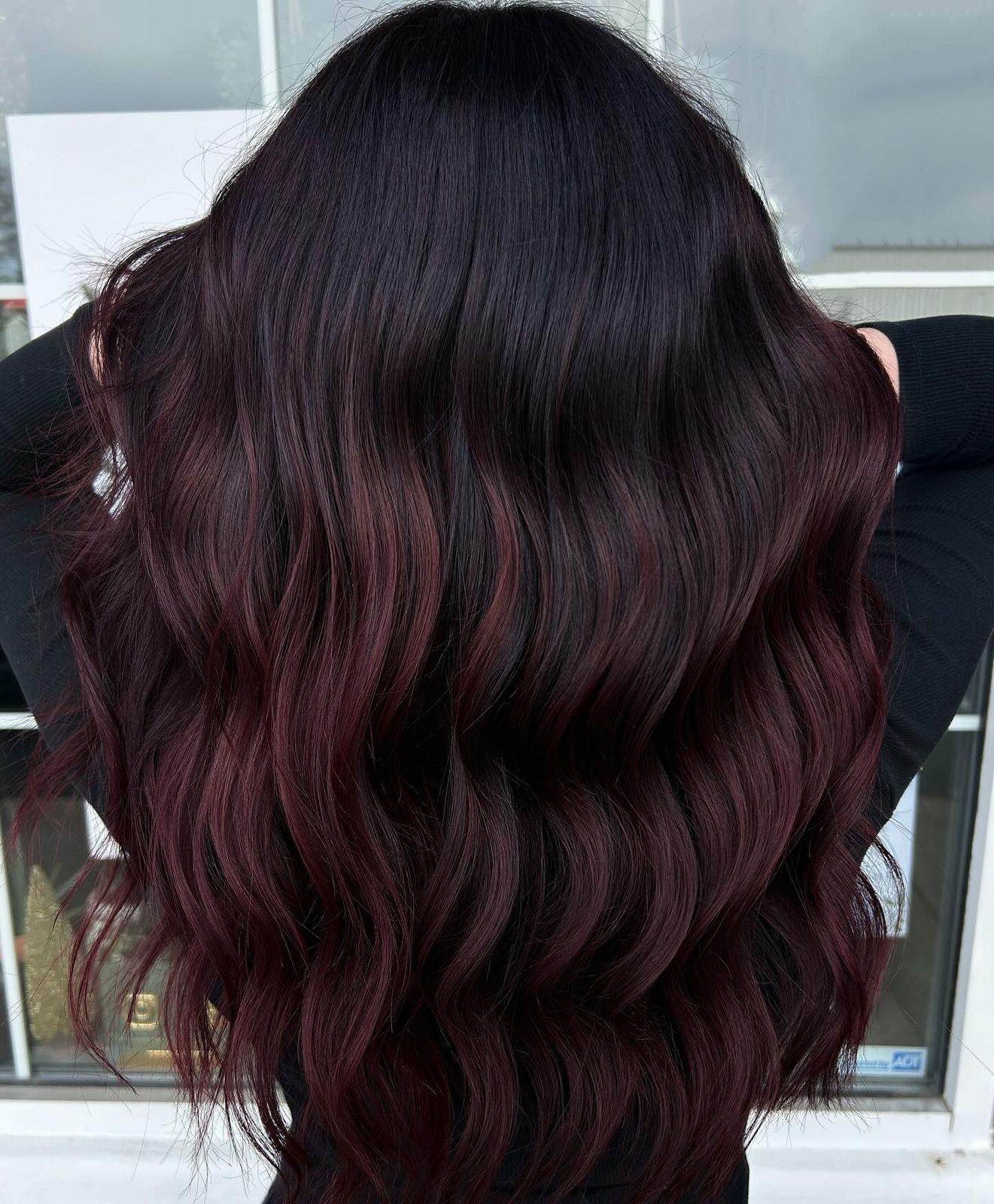 Dark Base With Deep Red Balayage Dark Base With Deep Red Balayage — Hair Color Ideas for Dark Hair