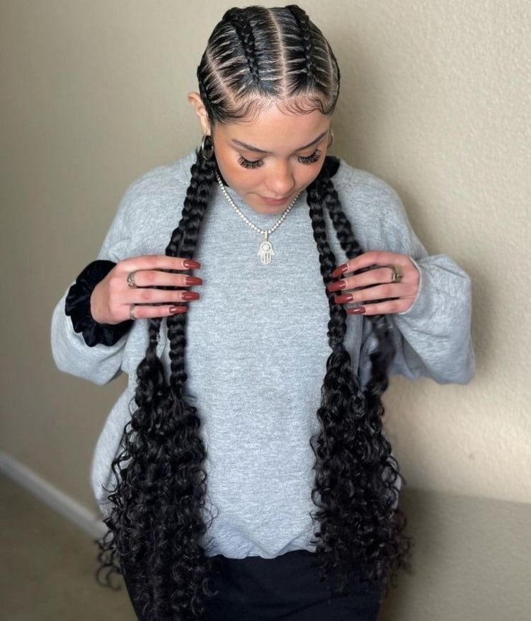 Sharp Black Cornrows From Behind Sharp Black Cornrows From Behind — Straight Back Braids