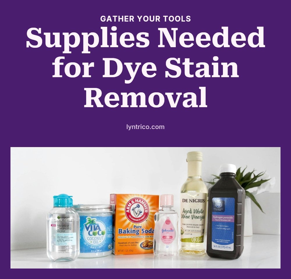 Various hair dye removal supplies including cleansing water, coconut oil, baking soda, baby Various hair dye removal supplies including cleansing water, coconut oil, baking soda, baby — how to get hair dye off skin