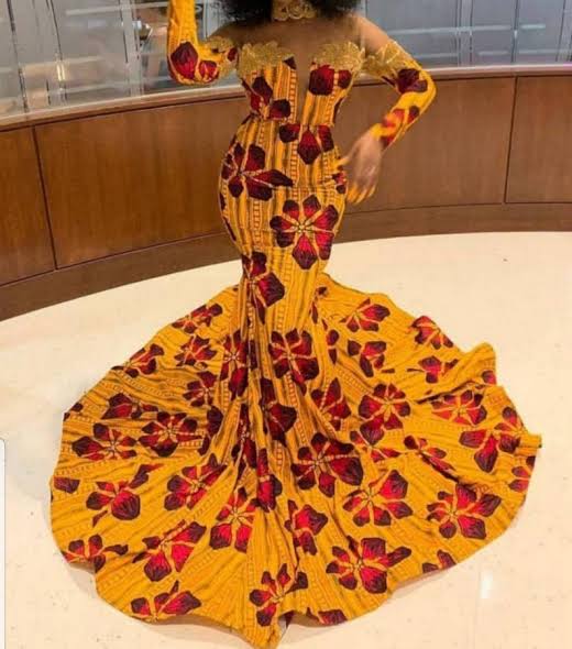 Yellow and Red Mermaid Dress Yellow and Red Mermaid Dress — Afrocentric Outfits