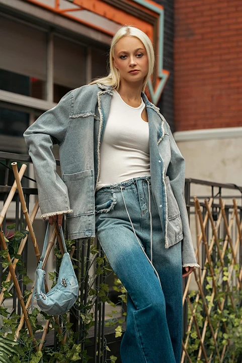 Oversized Denim Jacket with Ombre Jeans for a Streetwear Edge — Fair Outfits