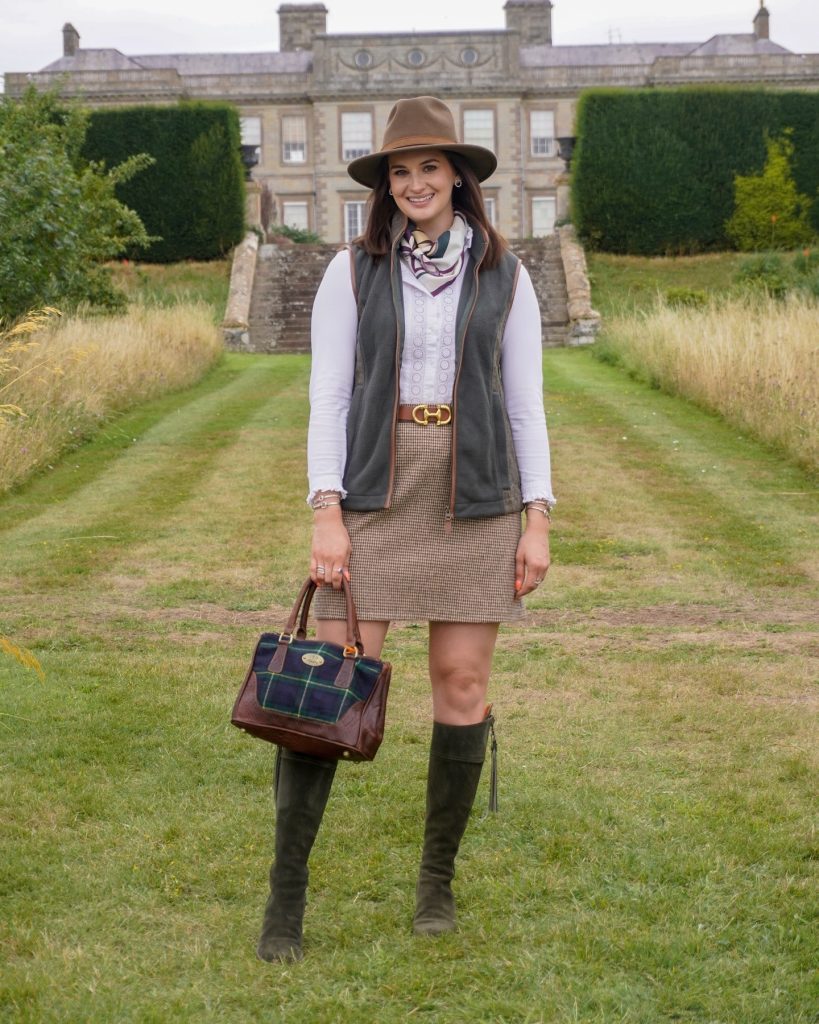 Tweed Mini Skirt and Fleece Vest for a Classic Country Look — Fair Outfits