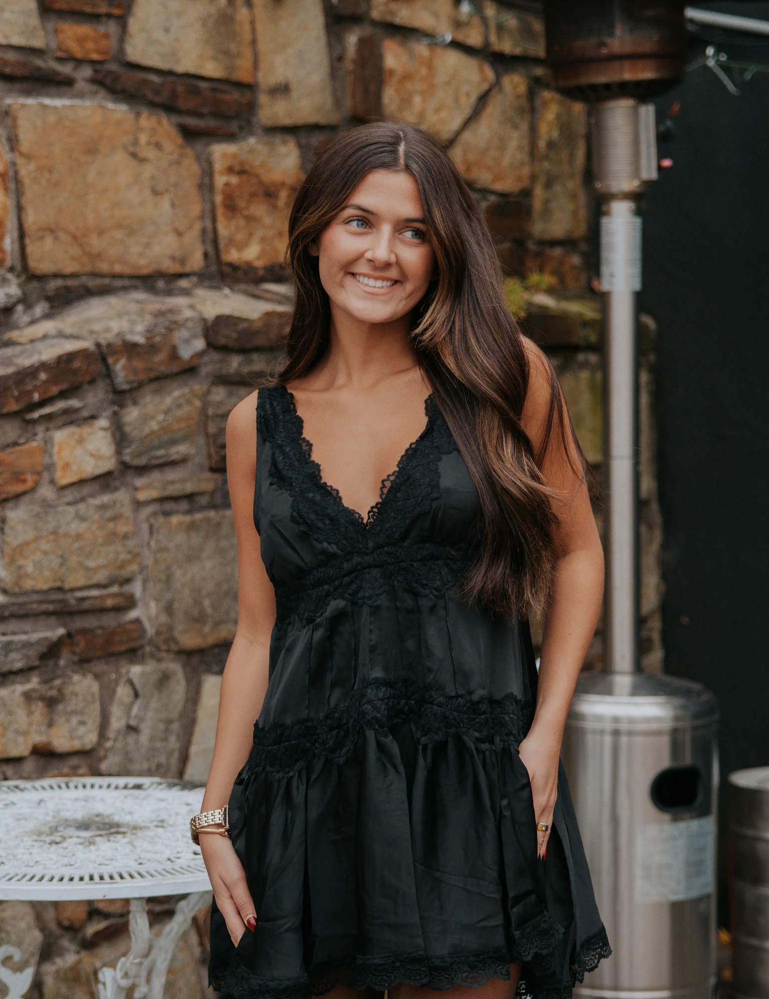 Babydoll Black Mini Dress with Lace Trim — Little Black Dresses